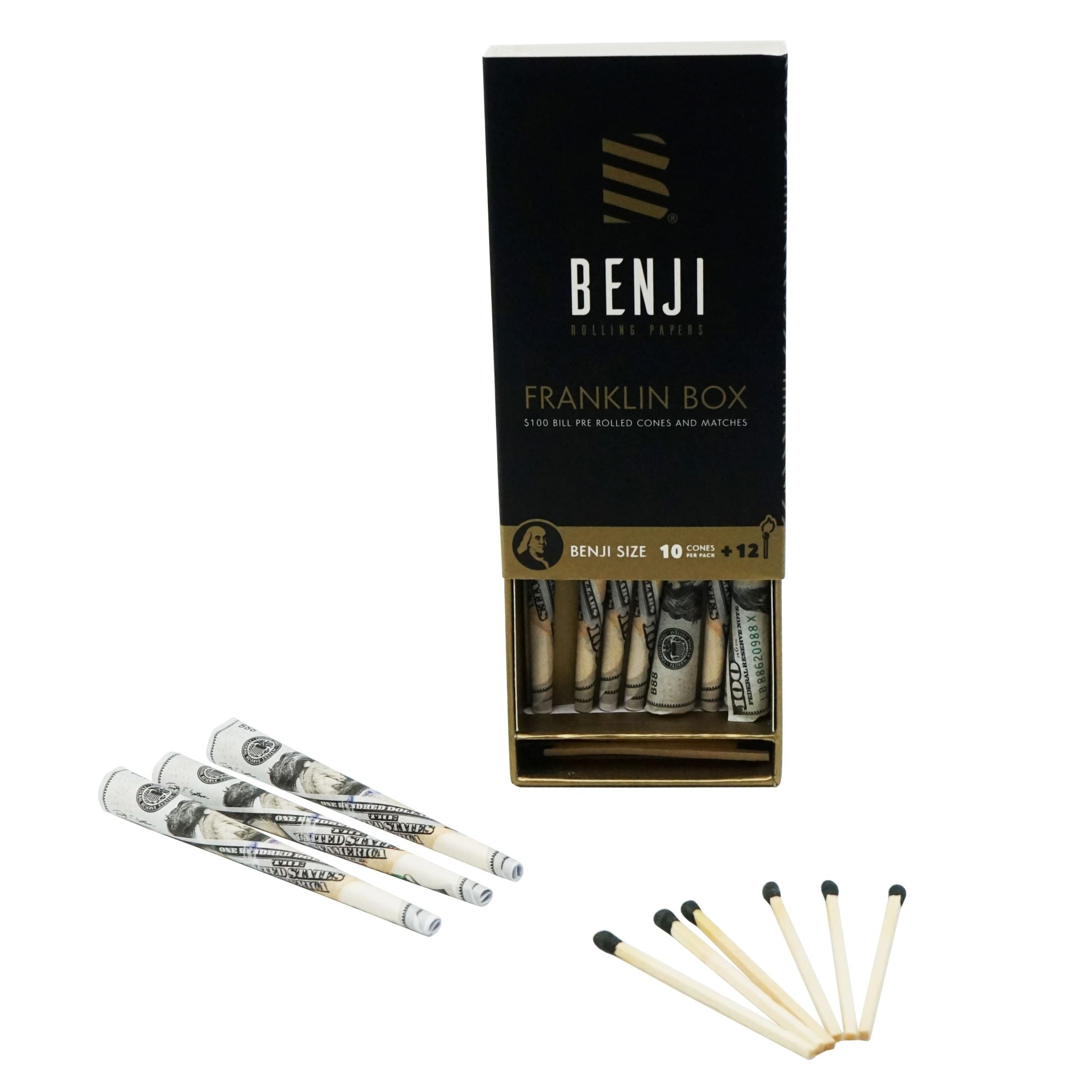 Benji Bankroll Bamboo Rolling Tray Kit, Rolling Papers